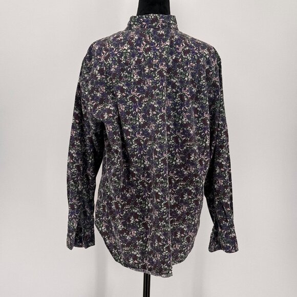 Vtg Basic Editions Micro Floral Shirt Womens XL Button‎ Up Cottage Core Coquette - Picture 6 of 6